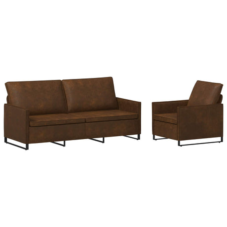 Faux Suede Fabric 3+1 Seater Sofa Set 190cm Wide - Vantage Home