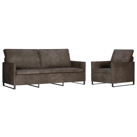 Faux Suede Fabric 3+1 Seater Sofa Set 190cm Wide - Vantage Home