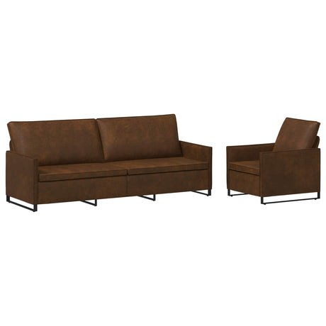 Faux Suede Fabric 3+1 Seater Sofa Set 220cm Wide - Vantage Home