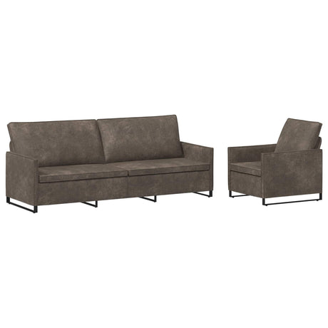 Faux Suede Fabric 3+1 Seater Sofa Set 220cm Wide - Vantage Home