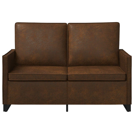 Faux Suede Fabric 2 Seater Sofa 130cm Wide With Metal Frame - Vantage Home