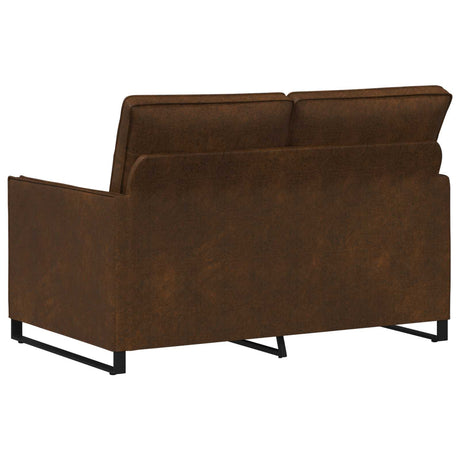 Faux Suede Fabric 2 Seater Sofa 130cm Wide With Metal Frame - Vantage Home