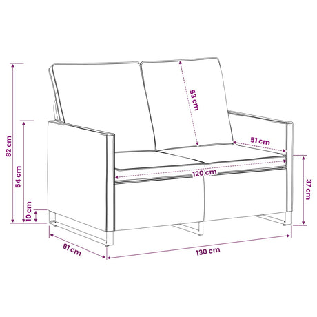 Faux Suede Fabric 2 Seater Sofa 130cm Wide With Metal Frame - Vantage Home