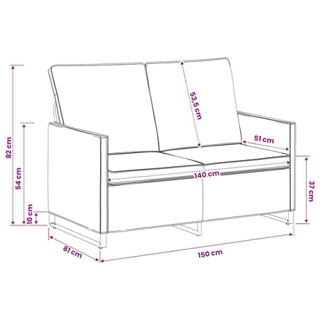 Faux Suede Fabric 2 Seater Sofa 150cm Wide With Metal Frame - Vantage Home