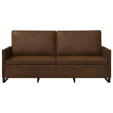 Faux Suede Fabric 3 Seater Sofa 180cm Wide With Metal Frame - Vantage Home