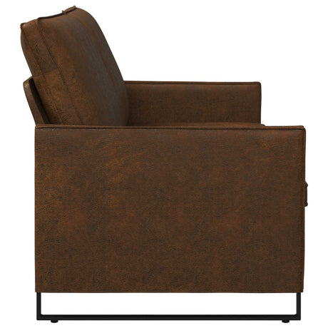Faux Suede Fabric 3 Seater Sofa 180cm Wide With Metal Frame - Vantage Home