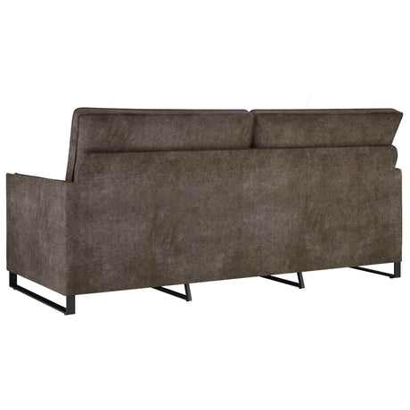 Faux Suede Fabric 3 Seater Sofa 180cm Wide With Metal Frame - Vantage Home