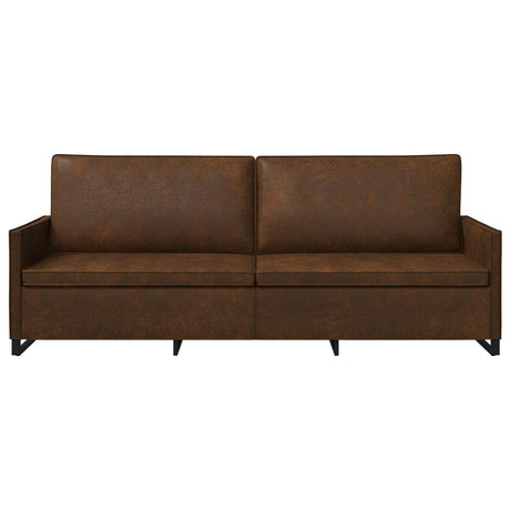 Faux Suede Fabric 3 Seater Sofa 210cm Wide With Metal Frame - Vantage Home