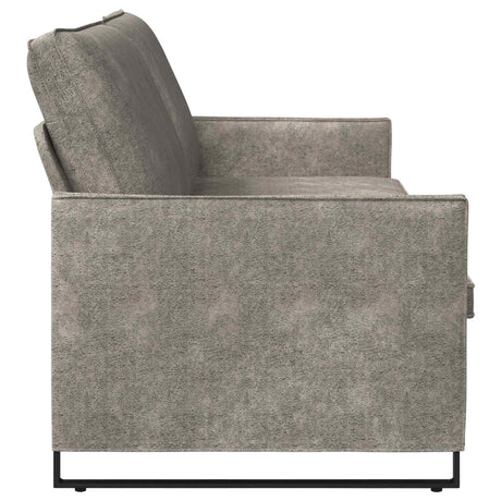 Faux Suede Fabric 3 Seater Sofa 210cm Wide With Metal Frame - Vantage Home