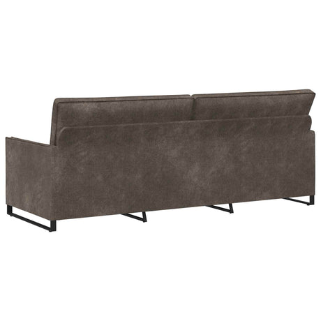 Faux Suede Fabric 3 Seater Sofa 210cm Wide With Metal Frame - Vantage Home
