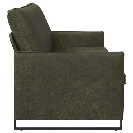 Faux Suede Fabric 3 Seater Sofa 210cm Wide With Metal Frame - Vantage Home
