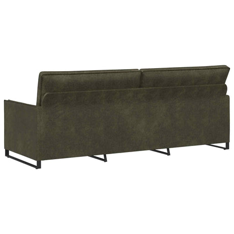 Faux Suede Fabric 3 Seater Sofa 210cm Wide With Metal Frame - Vantage Home