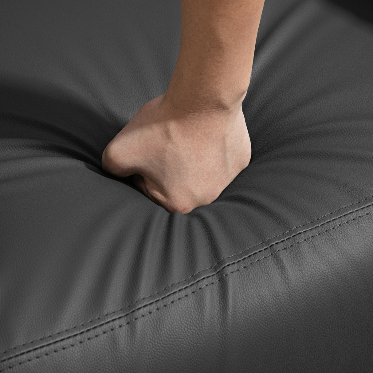 Faux Leather Push Back Reclining Chair With Adjustable Leg Rest 68cm Wide - Velmora