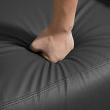 Faux Leather Push Back Reclining Chair With Adjustable Leg Rest 68cm Wide - Velmora