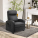 Faux Leather Push Back Reclining Chair With Adjustable Leg Rest 68cm Wide - Velmora