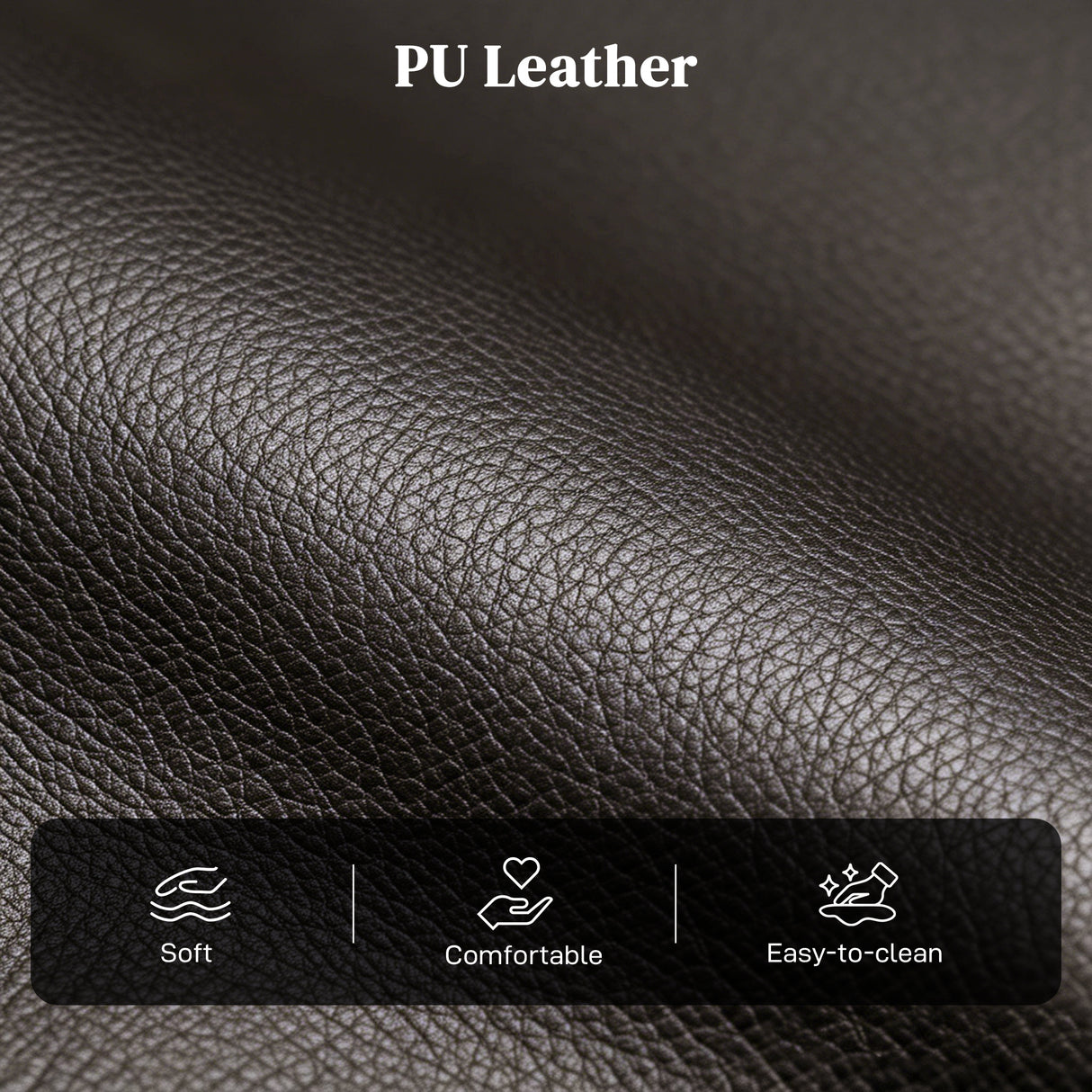 Faux Leather Push Back Reclining Chair With Adjustable Leg Rest 68cm Wide - Velmora