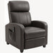 Faux Leather Push Back Reclining Chair With Adjustable Leg Rest 68cm Wide - Velmora