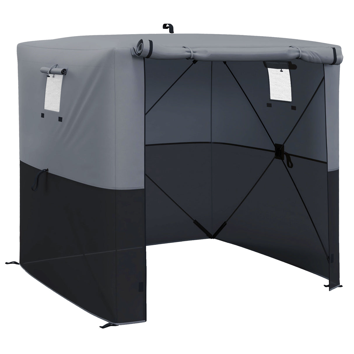 Fibreglass Pop Up Gazebo 180cm Width x 180cm Depth With Accessories - Velmora