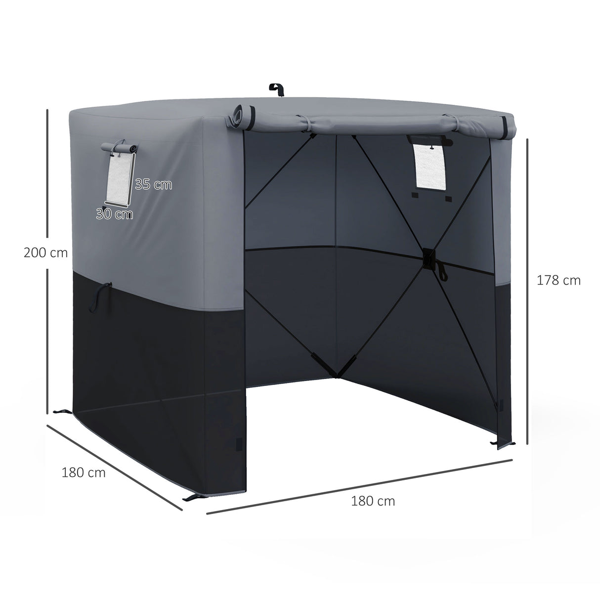Fibreglass Pop Up Gazebo 180cm Width x 180cm Depth With Accessories - Velmora