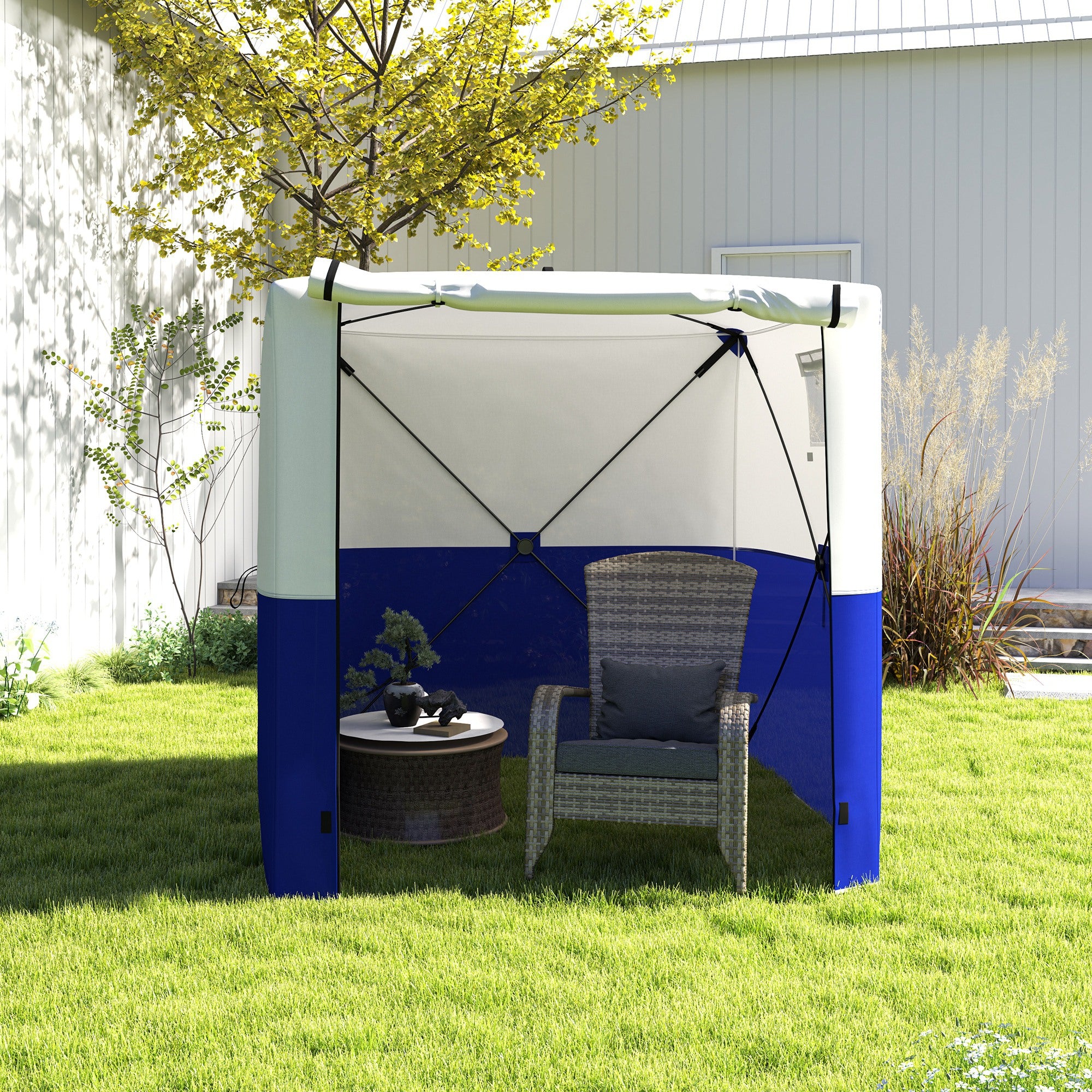 Fibreglass Pop Up Gazebo 180cm Width x 180cm Depth With Accessories - Velmora