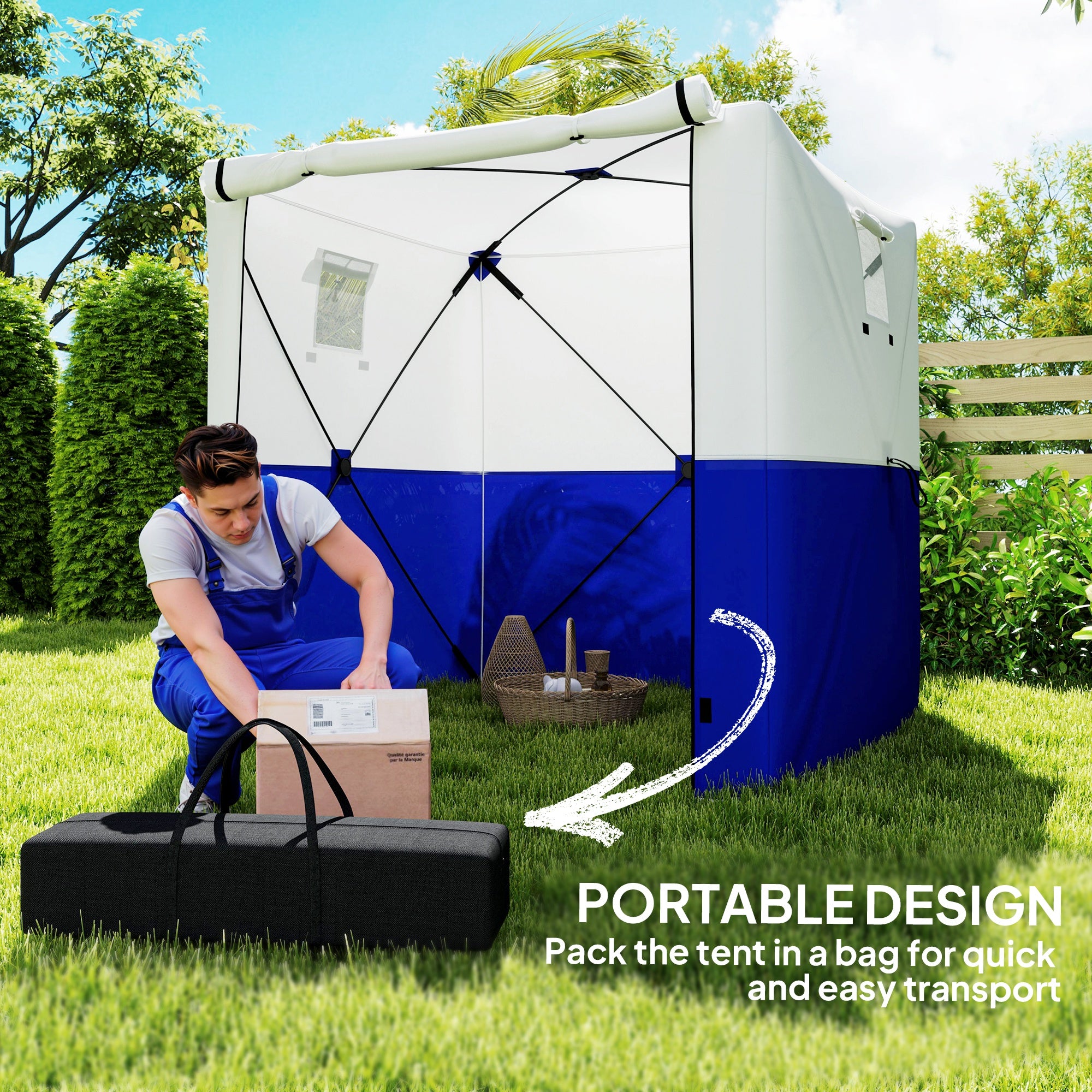Fibreglass Pop Up Gazebo 180cm Width x 180cm Depth With Accessories - Velmora
