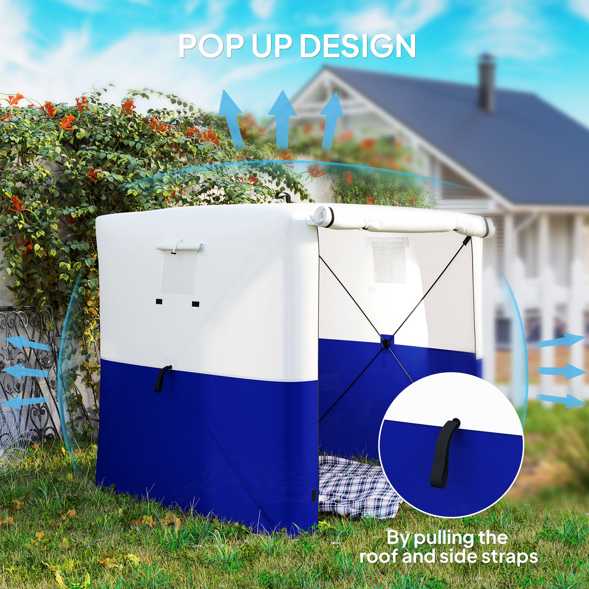 Fibreglass Pop Up Gazebo 180cm Width x 180cm Depth With Accessories - Velmora