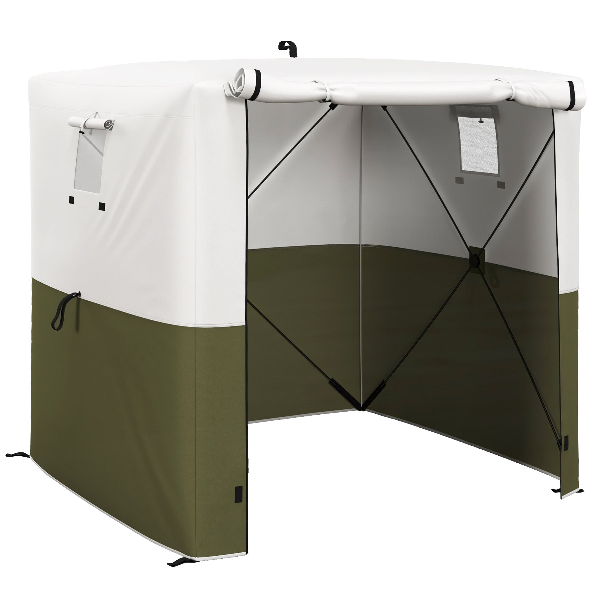 Fibreglass Pop Up Gazebo 180cm Width x 180cm Depth With Accessories - Velmora