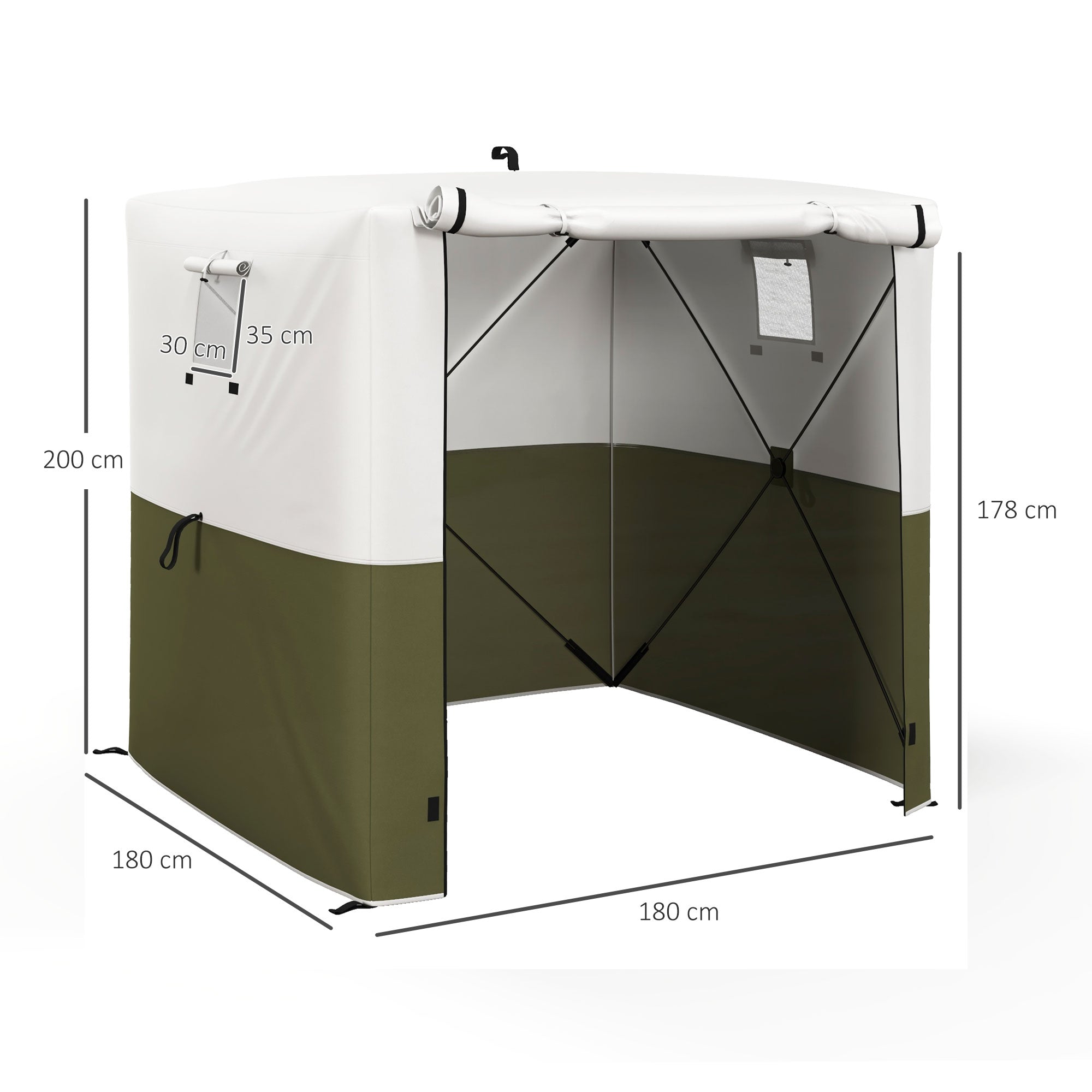 Fibreglass Pop Up Gazebo 180cm Width x 180cm Depth With Accessories - Velmora