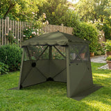 Fibreglass Pop Up Gazebo Waterproof Instant Shelter 198cm Width x 198cm Depth - Velmora