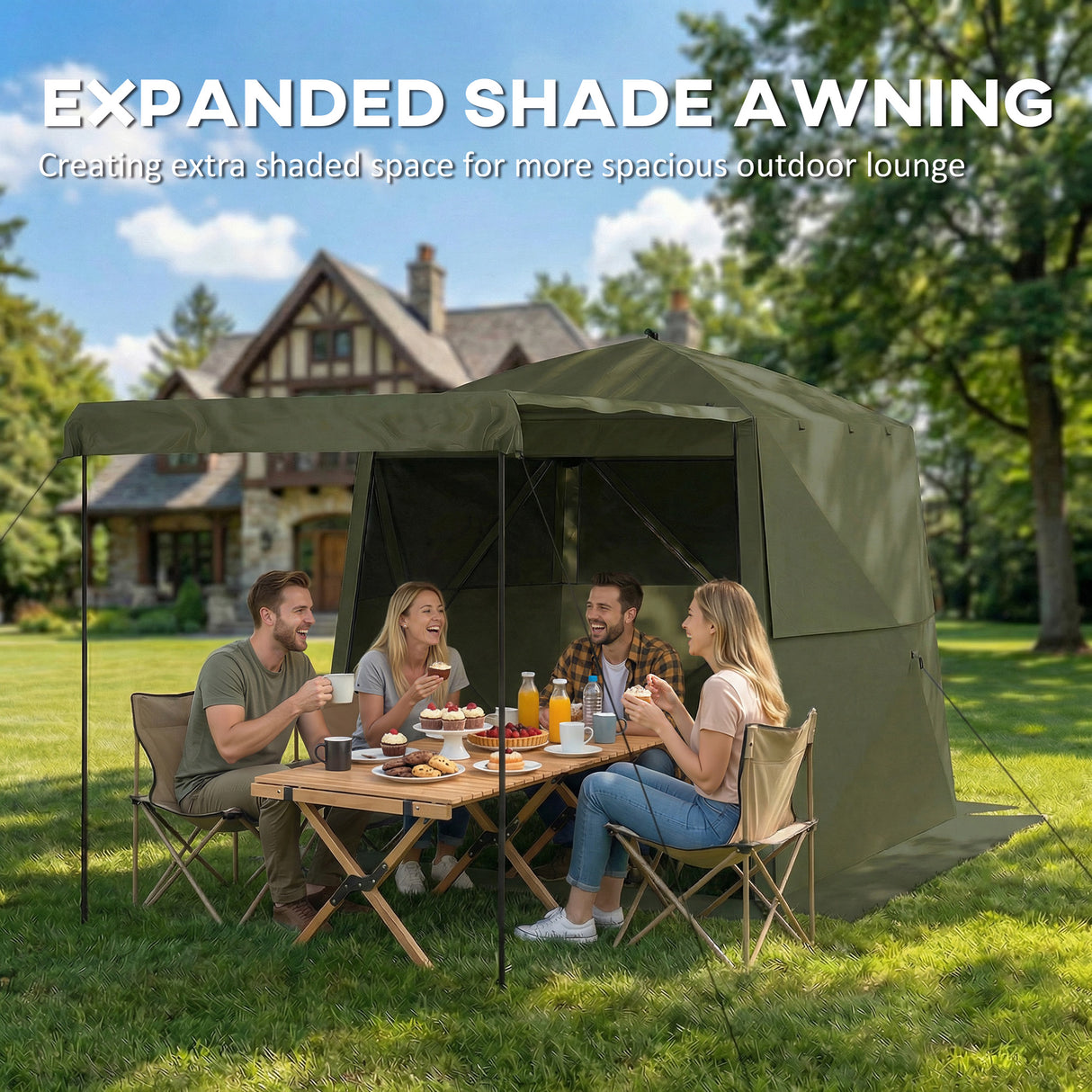 Fibreglass Pop Up Gazebo Waterproof Instant Shelter 198cm Width x 198cm Depth - Velmora
