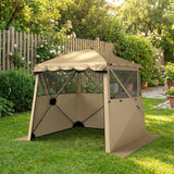 Fibreglass Pop Up Gazebo Waterproof Instant Shelter 198cm Width x 198cm Depth - Velmora