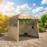 Fibreglass Pop Up Gazebo Waterproof Instant Shelter 198cm Width x 198cm Depth - Velmora
