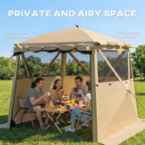 Fibreglass Pop Up Gazebo Waterproof Instant Shelter 198cm Width x 198cm Depth - Velmora