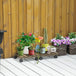 Fir Wood 2 Pack Plant Caddy With Wheels 30cm Wide - Velmora
