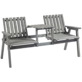 Fir Wood 2 Seater Garden Bench Antique Loveseat for Yard - Velmora