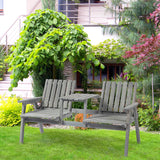 Fir Wood 2 Seater Garden Bench Antique Loveseat for Yard - Velmora