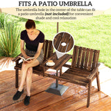 Fir Wood 2 Seater Garden Bench Antique Loveseat for Yard - Velmora