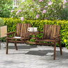 Fir Wood 2 Seater Garden Bench Antique Loveseat for Yard - Velmora