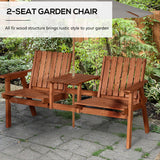 Fir Wood 2 Seater Garden Bench Antique Loveseat for Yard - Velmora