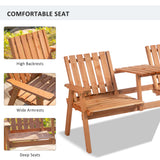 Fir Wood 2 Seater Garden Bench Antique Loveseat for Yard - Velmora