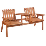 Fir Wood 2 Seater Garden Bench Antique Loveseat for Yard - Velmora