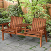 Fir Wood 2 Seater Garden Bench Antique Loveseat for Yard - Velmora