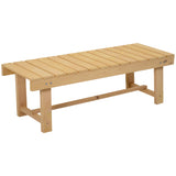 Fir Wood 2 Seater Garden Bench Backless Loveseat With Slatted Seat for Park - Velmora