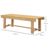 Fir Wood 2 Seater Garden Bench Backless Loveseat With Slatted Seat for Park - Velmora