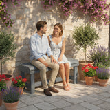 Fir Wood 2 Seater Garden Bench Backless Patio Bench - Velmora