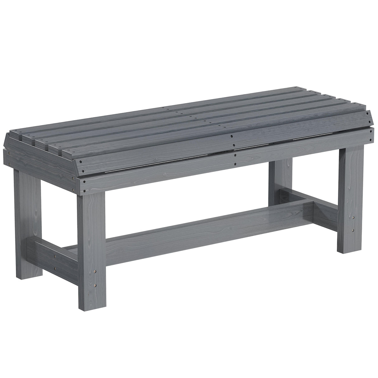Fir Wood 2 Seater Garden Bench Backless Patio Bench - Velmora