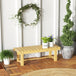 Fir Wood 2 Seater Garden Bench Patio Loveseat - Velmora