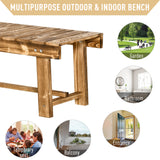 Fir Wood 2 Seater Garden Bench Patio Loveseat - Velmora