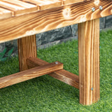 Fir Wood 2 Seater Garden Bench Patio Loveseat - Velmora