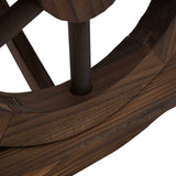 Fir Wood 2 Seater Garden Bench With Wheel-Shaped Legs - Velmora